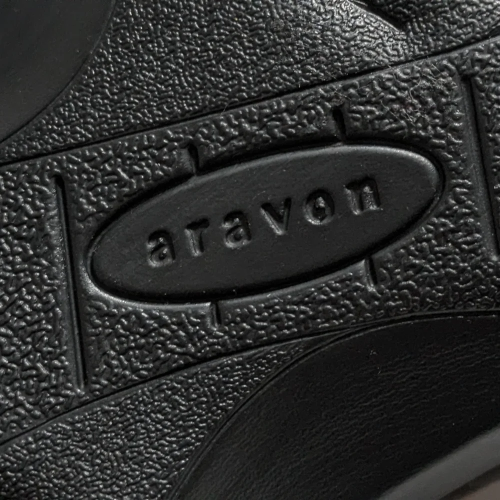 Aravon DANIELLE-AR Women's NEW Slip-on Flats Black Leather Sz 7 2E Crocodile - Picture 10 of 10